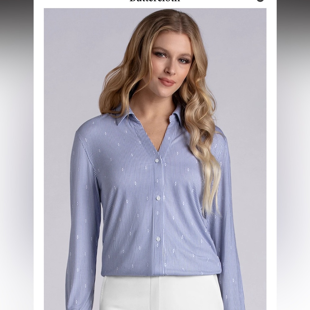 Butter cloth pre tucked shirt M